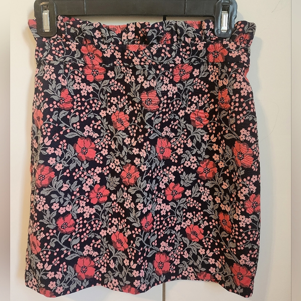 Topshop A Line Retro Floral Mini Skirt